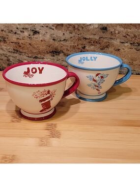 Starbucks Christmas Mugs Joy & Jolly pair tea cups coffee cups